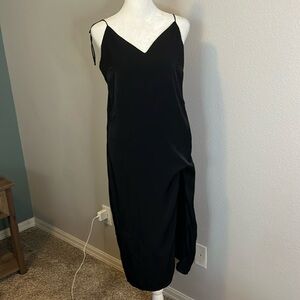 Princess Polly Tie Strap Midi Dress with Slit Size 4